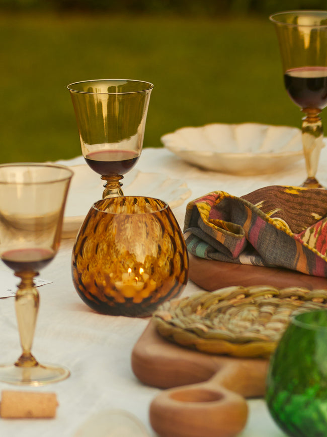 NasonMoretti - Macramé Hand-Blown Murano Glass Tealight Holder -  - ABASK