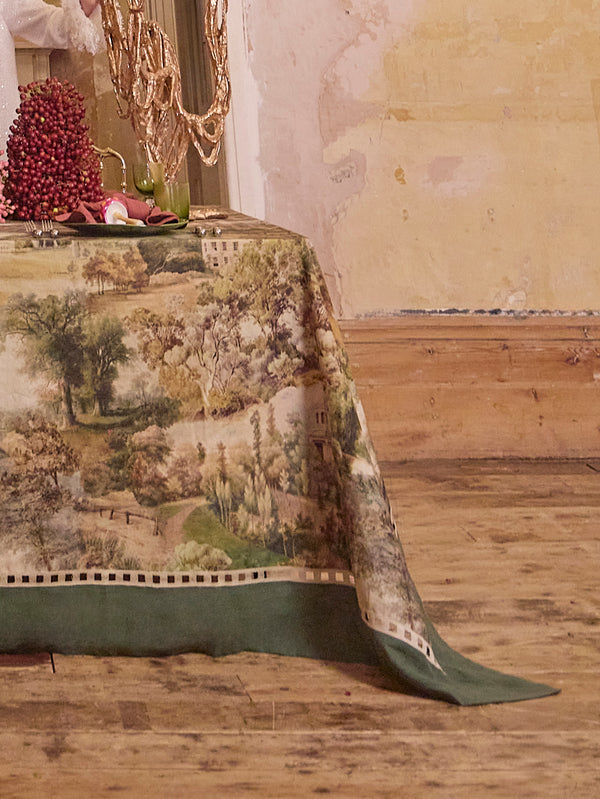 Borgo delle Tovaglie - Riviera Printed Linen Rectangular Tablecloth (165.5in/4.2m) - Multiple - ABASK