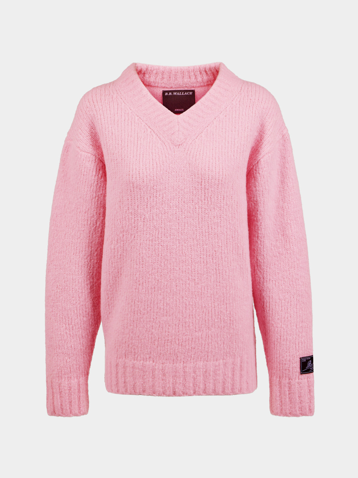 B.B. Wallace - Simpson Cashmere V-Neck Sweater - Pink - ABASK - 