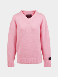 B.B. Wallace - Simpson Cashmere V-Neck Sweater - Pink - ABASK - 