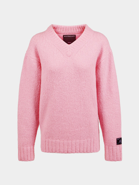 B.B. Wallace - Simpson Cashmere V-Neck Sweater - Pink - ABASK - 