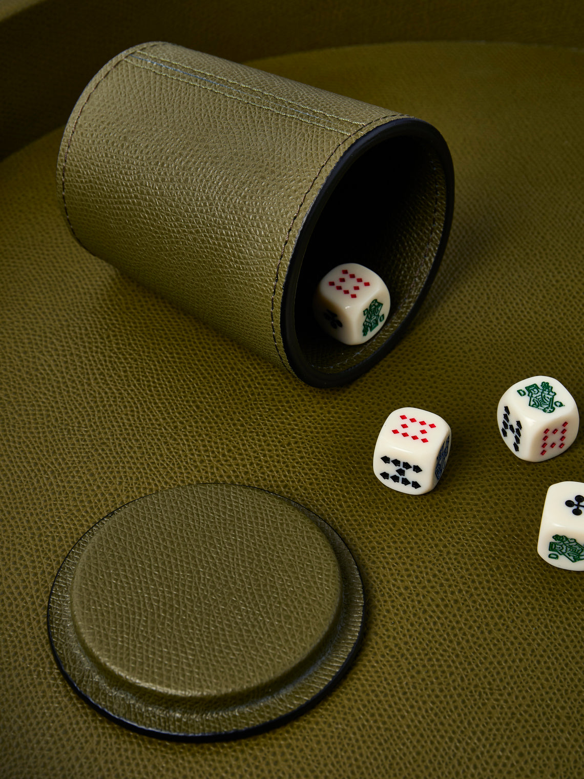 Giobagnara - Arena Leather Dice Set - Green - ABASK