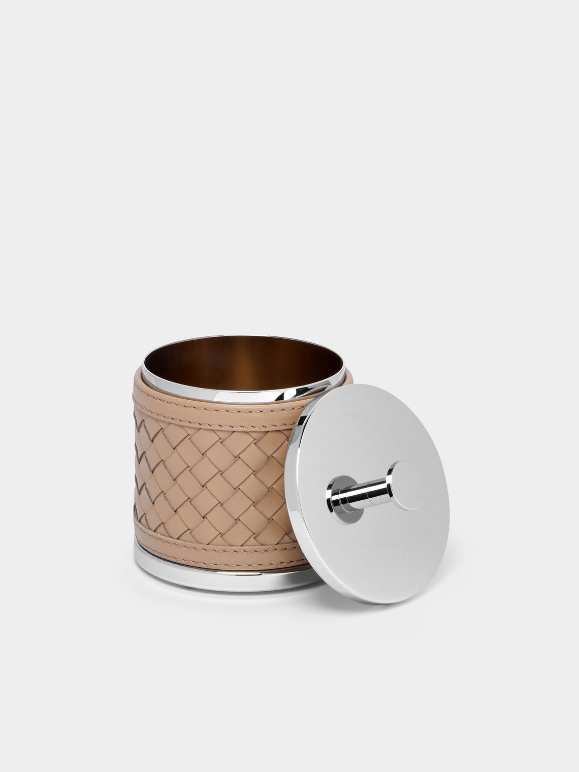 Riviere - Woven Leather Lidded Box -  - ABASK