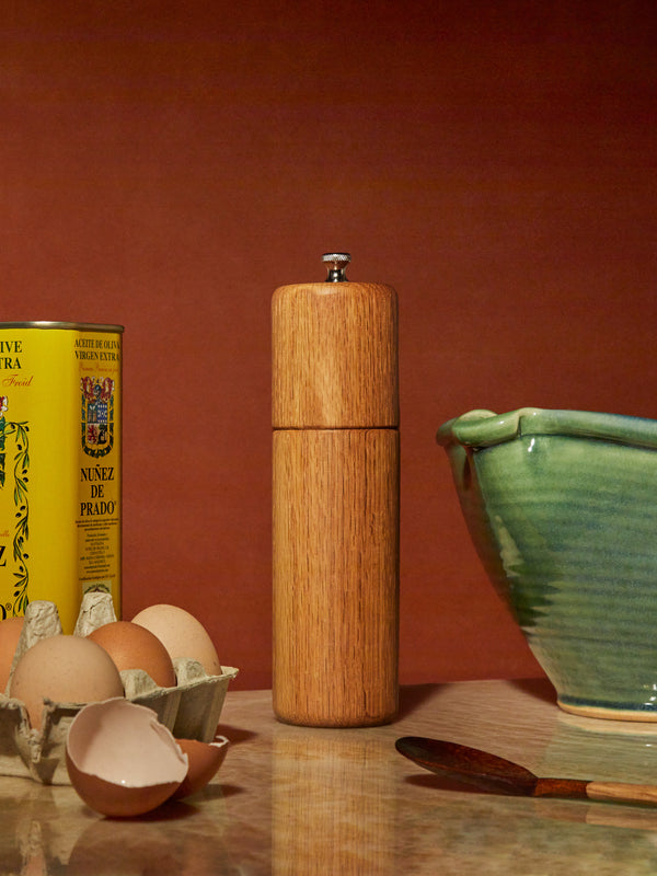 De Jong & Co - Column Hand-Turned Oak Salt Mill -  - ABASK