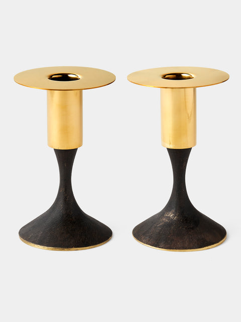 Carl Auböck - Brass Candle Holders (Set of 2) - Black - ABASK - 