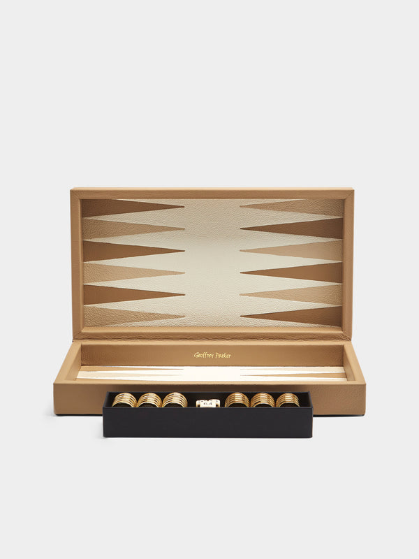 Geoffrey Parker - Leather Travel Backgammon Set - Beige - ABASK - 