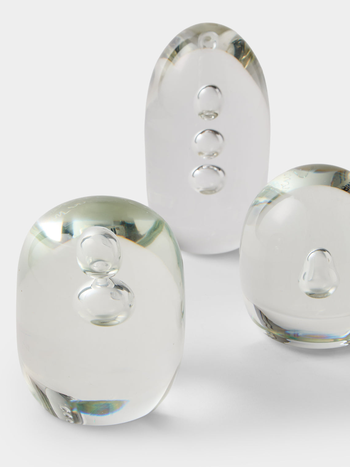 Antique and Vintage - 1970s Barbini Glass Paperweights (Set of 3) - Clear - ABASK