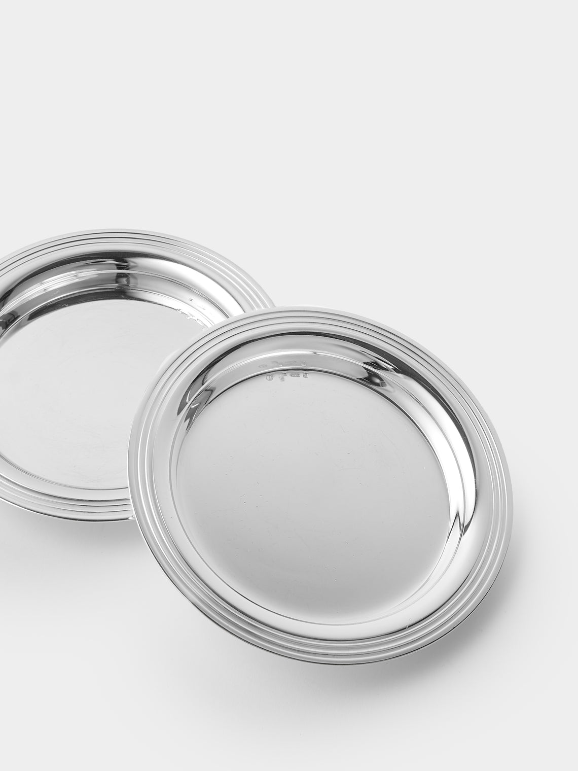 Antique and Vintage - 1955 Ercuis Silver-Plated Bottle Coasters (Set of 2) - Silver - ABASK