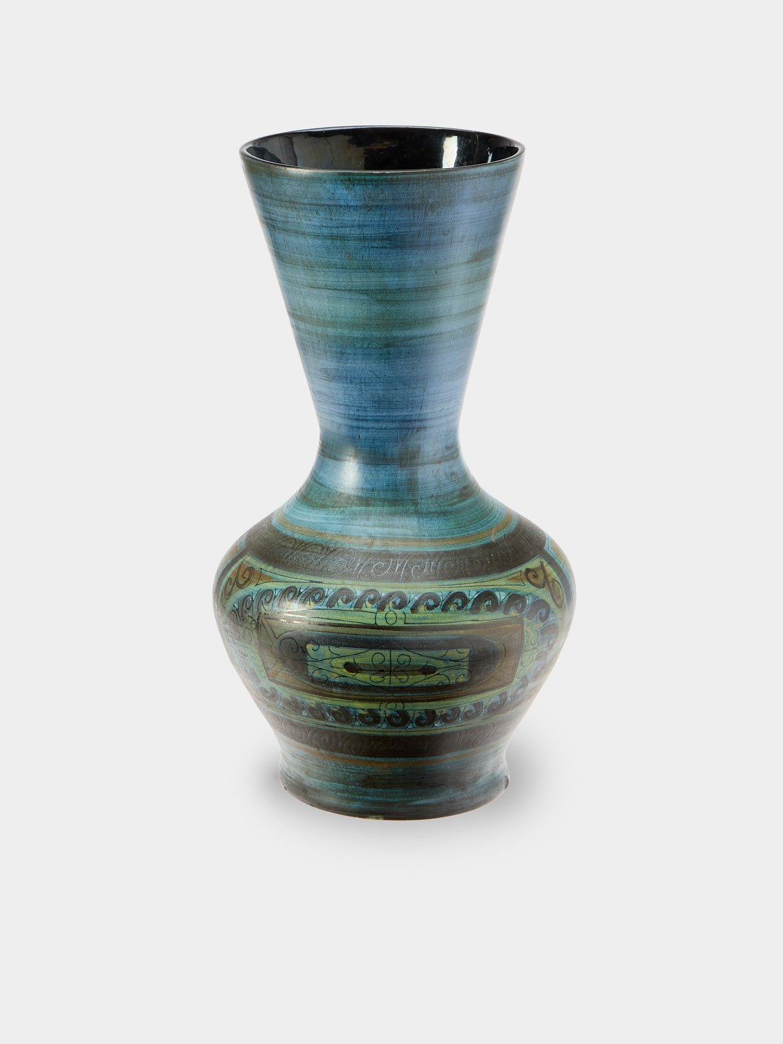 Antique and Vintage - 1960s Jean de Lespinasse Ceramic Vase (18.5in/47.5cm) - Blue - ABASK - 