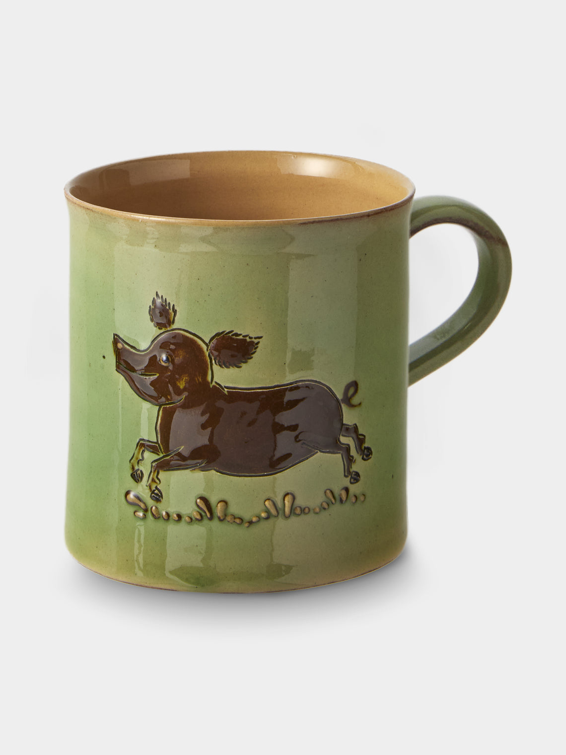Poterie d’Évires - Animals Hand-Painted Ceramic Mugs (Set of 4) - Green - ABASK