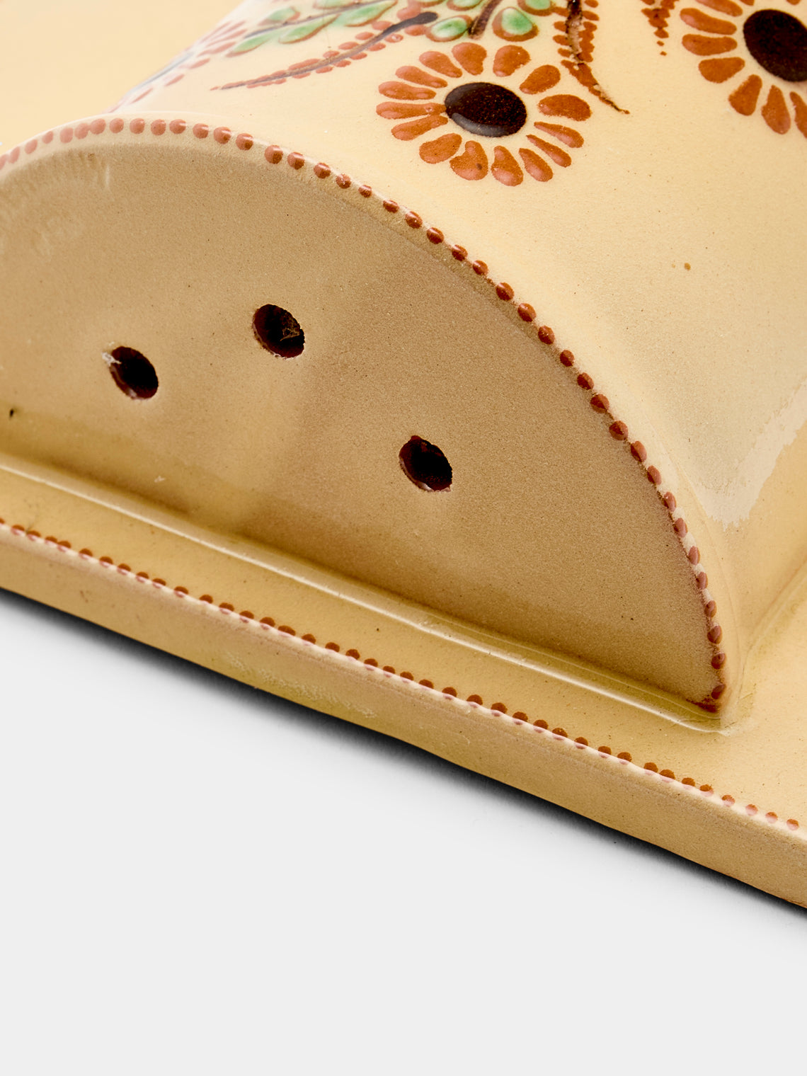 Poterie d’Évires - Flowers Hand-Painted Ceramic Single Utensil Holder - Cream - ABASK