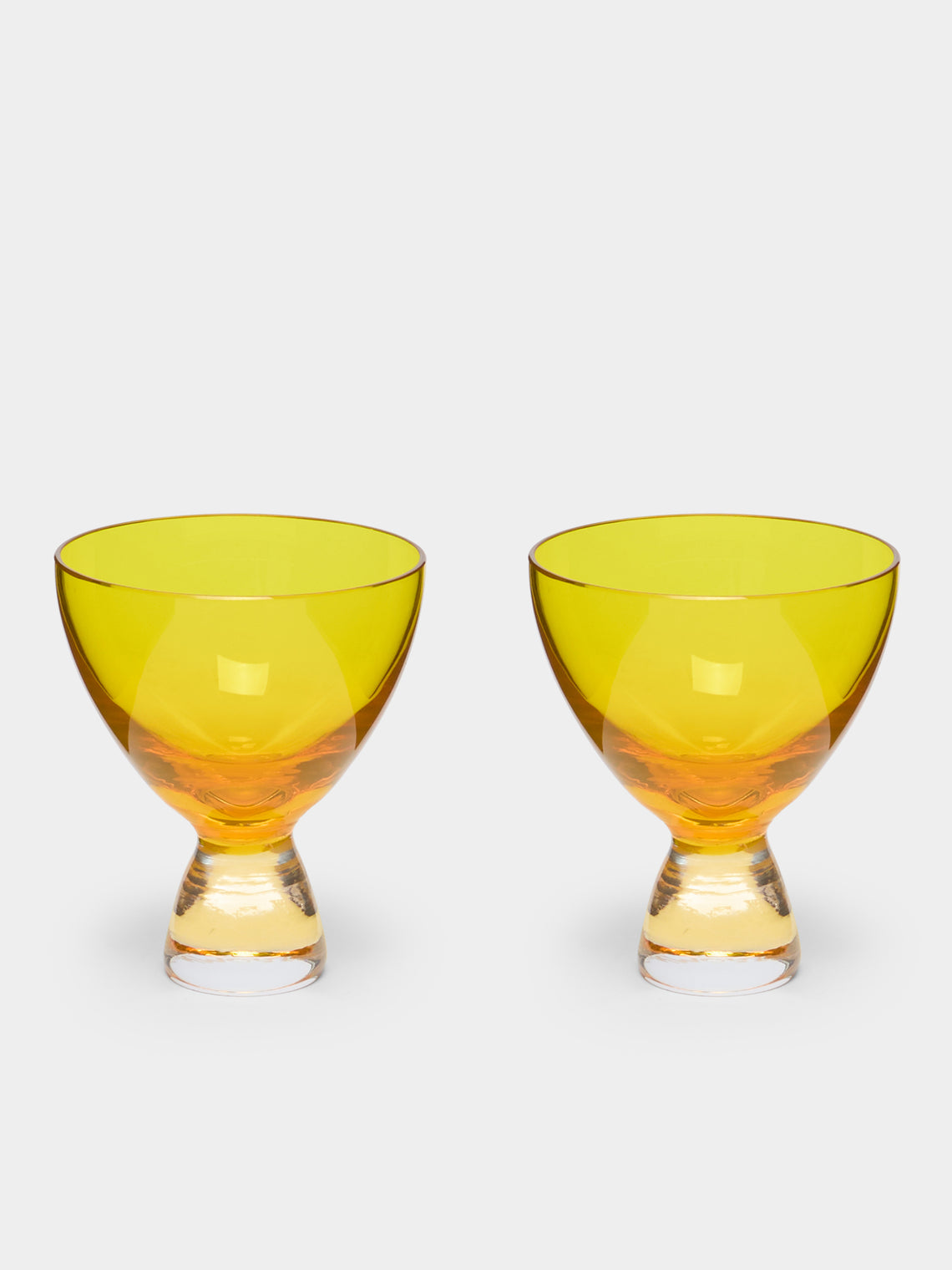 NasonMoretti - Archive Revival 1941 Hand-Blown Murano Liqueur Glasses (Set of 2) - Yellow - ABASK