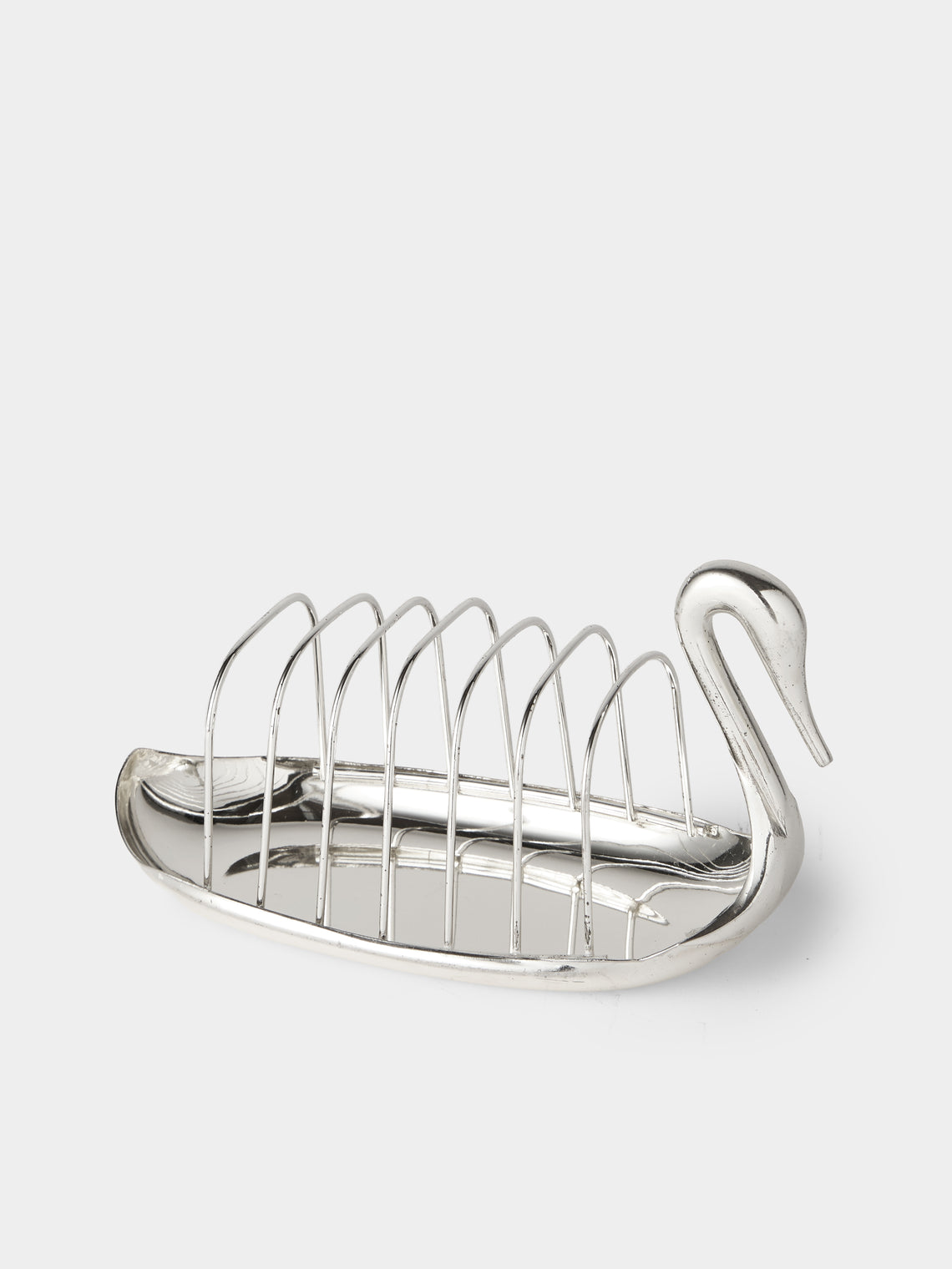 Antique and Vintage - Mid-Century Swan Silver-Plated Toast Rack - Silver - ABASK