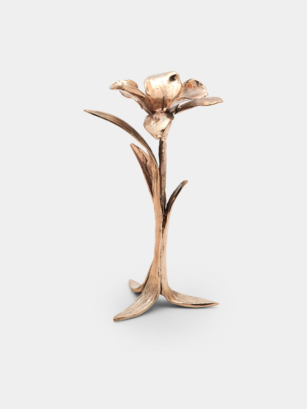 Osanna Visconti - Iris Hand-Cast Bronze Candle Holder - Bronze - ABASK - 