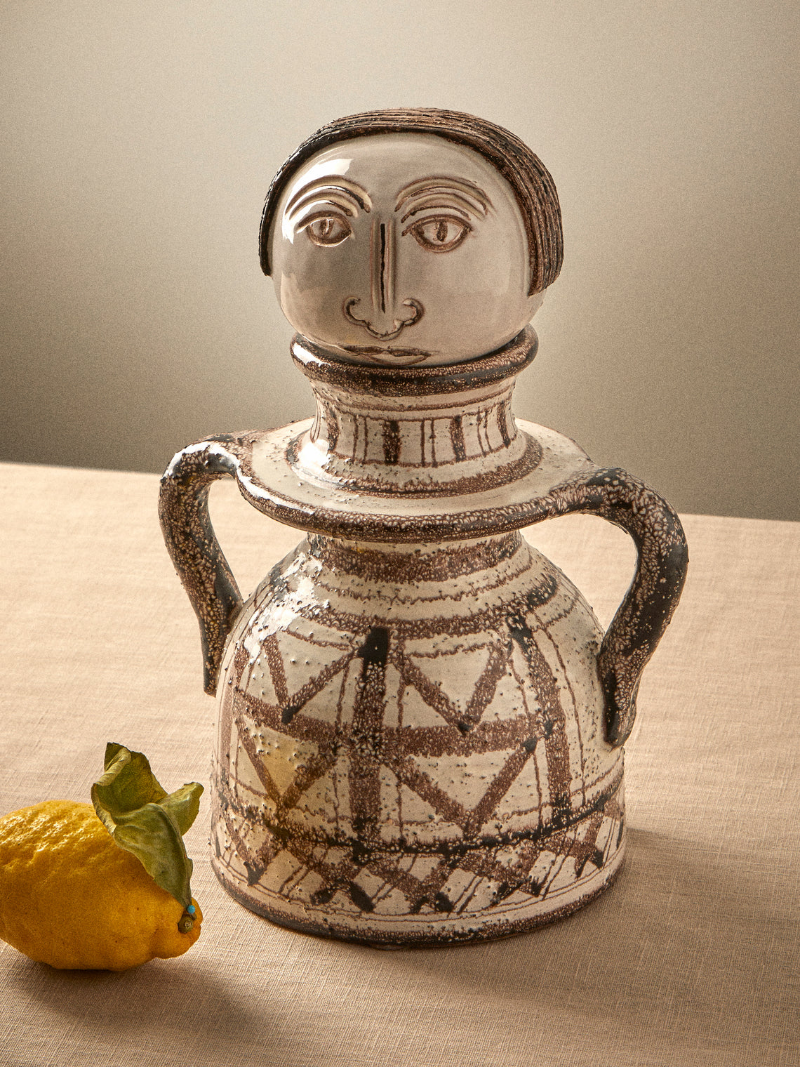 Antique and Vintage - 1970s Bitossi Ceramiche Moderna Marocco Ceramic Vessel - White - ABASK
