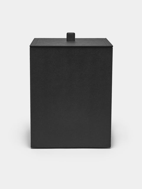 Giobagnara - Walter Leather Wastepaper Bin - Black - ABASK - 