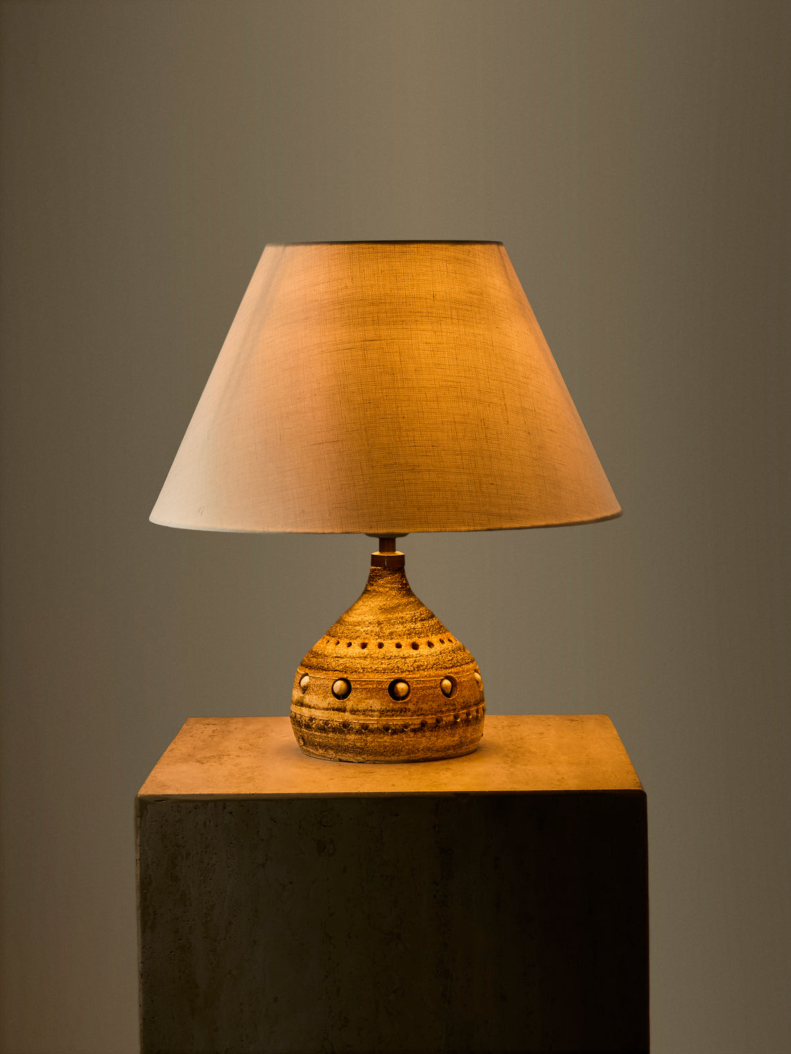Antique and Vintage - 1960s Georges Pelletier Ceramic Table Lamp - Brown - ABASK