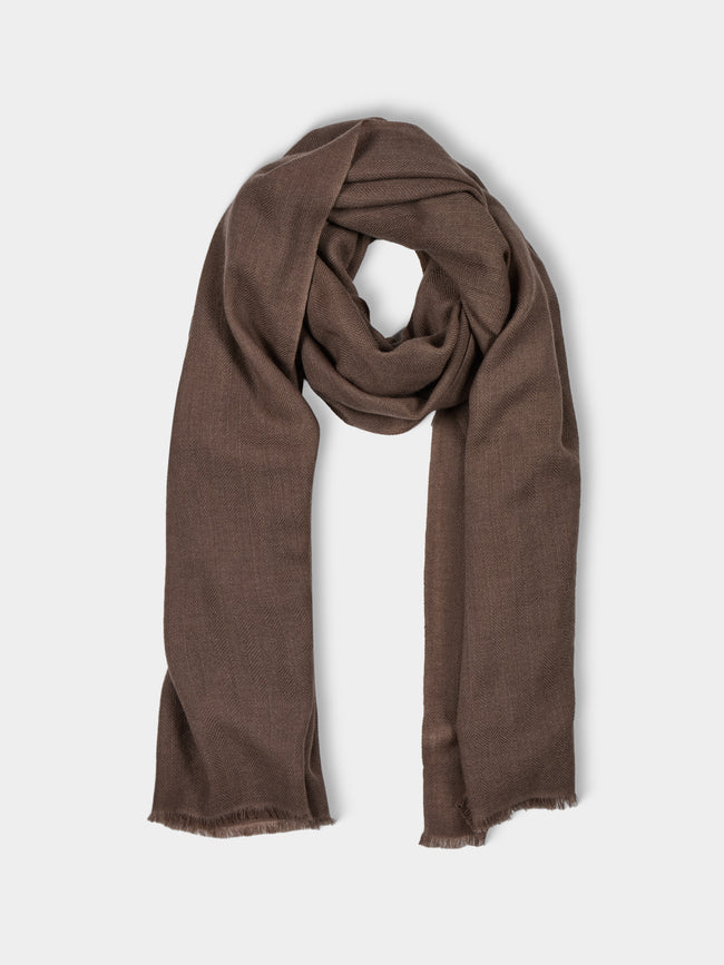 Denis Colomb - Kiri Cashmere Scarf (78.5in/2m) - Brown - ABASK - 