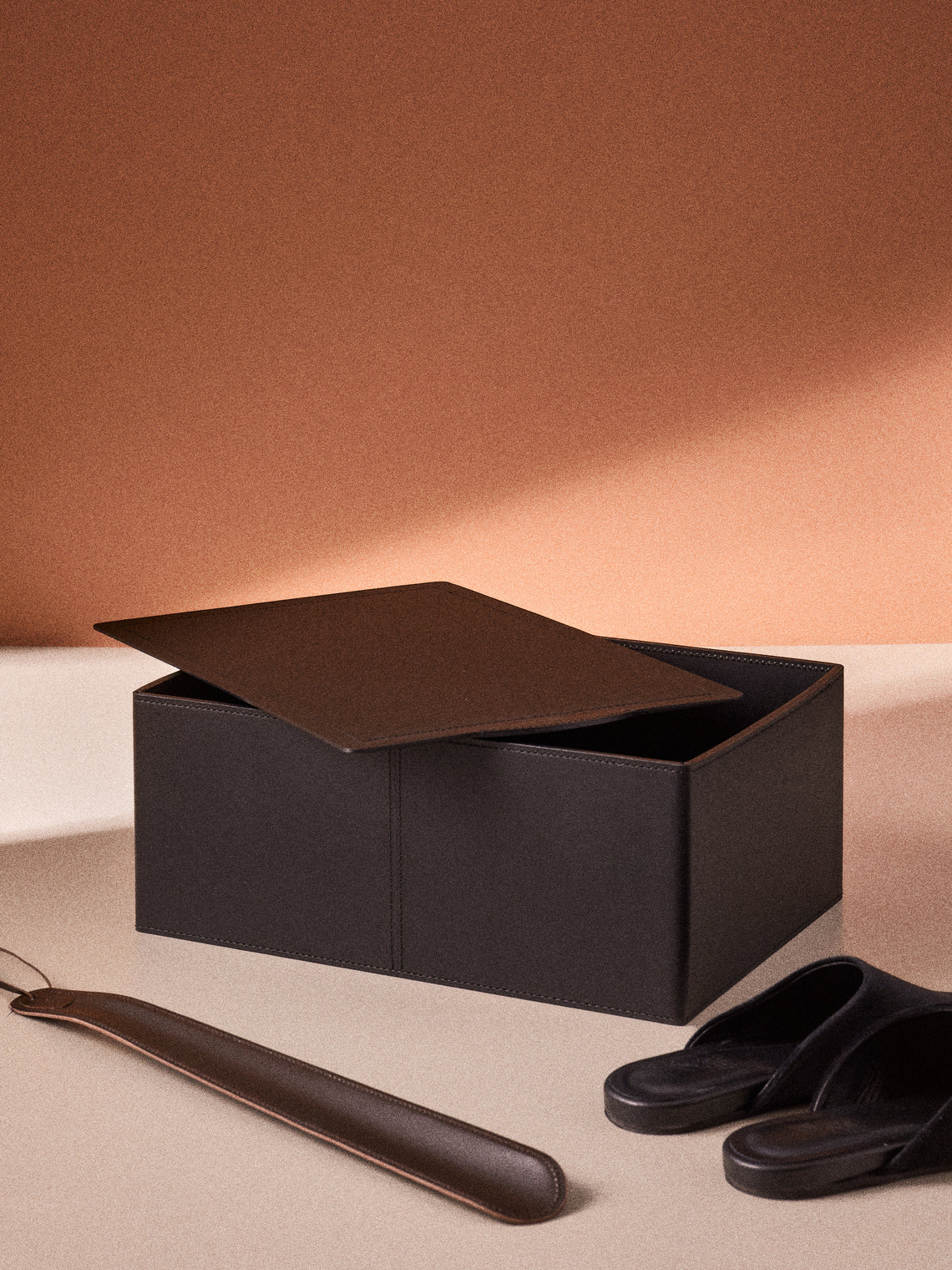 Rudi - Sciuscià Leather Shoe Box - Black - ABASK