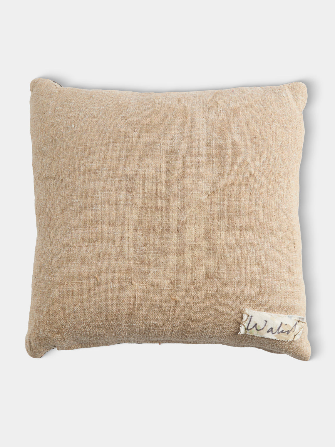 By Walid - 19th-Century Silk, Velvet and Linen Patchwork Cushion (13.5in/35cm) - Multiple - ABASK