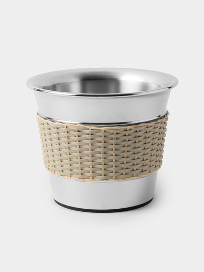 Pigment France - Menton Leather and Rattan 2/3-Bottle Champagne Bucket - Cream - ABASK - 