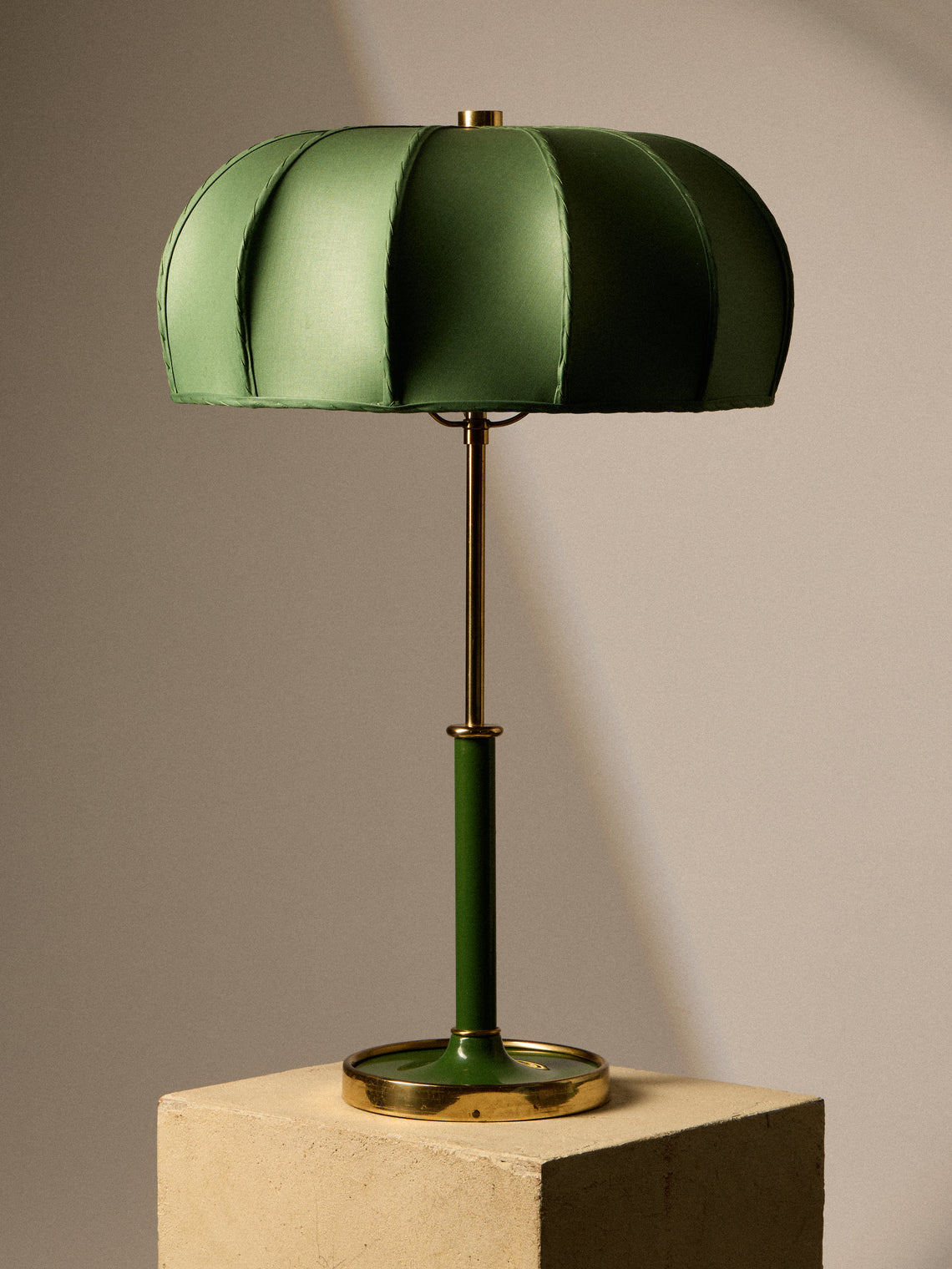 Antique and Vintage - 1940 Josef Frank Model 2466 Lacquer and Brass Table Lamp - Green - ABASK