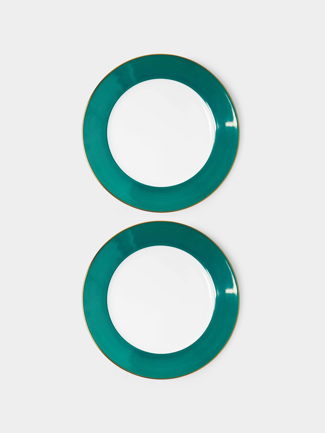 Robert Haviland & C. Parlon - Coco Hand-Painted Porcelain Dinner Plates – 10in/26cm (Set of 2) - Green - ABASK 