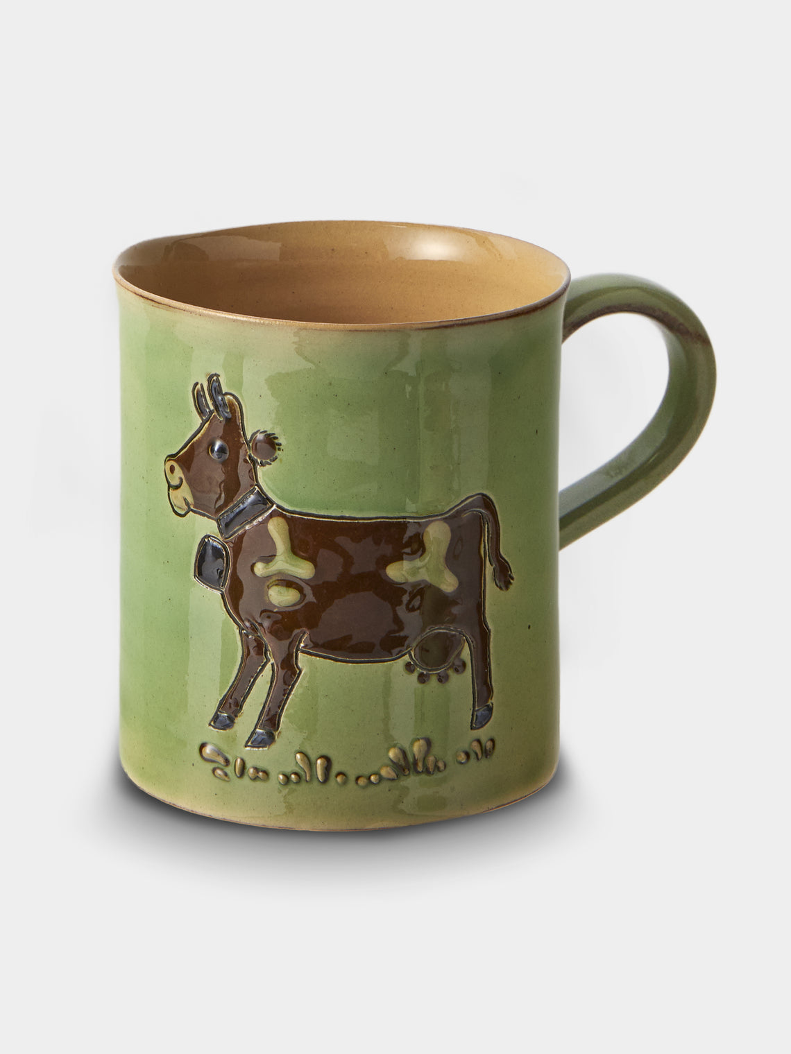 Poterie d’Évires - Animals Hand-Painted Ceramic Mugs (Set of 4) - Green - ABASK