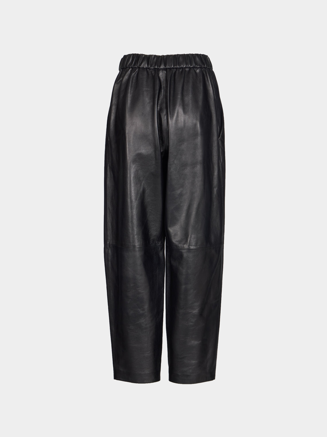 Dusan - Carrot Leather Trousers | Size: S - Navy - ABASK