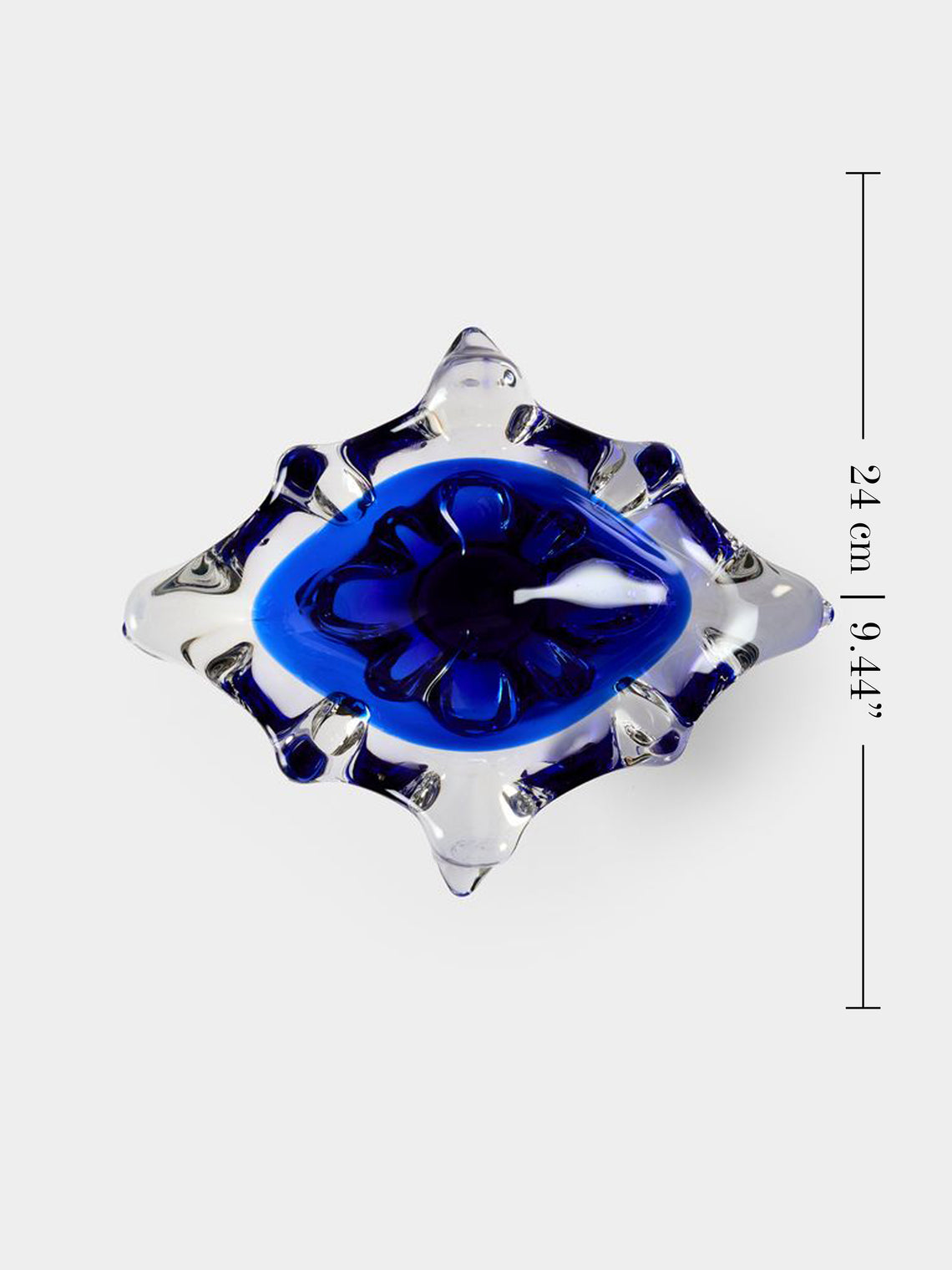 Antique and Vintage - Mid-Century Crystal Ashtray - Blue - ABASK