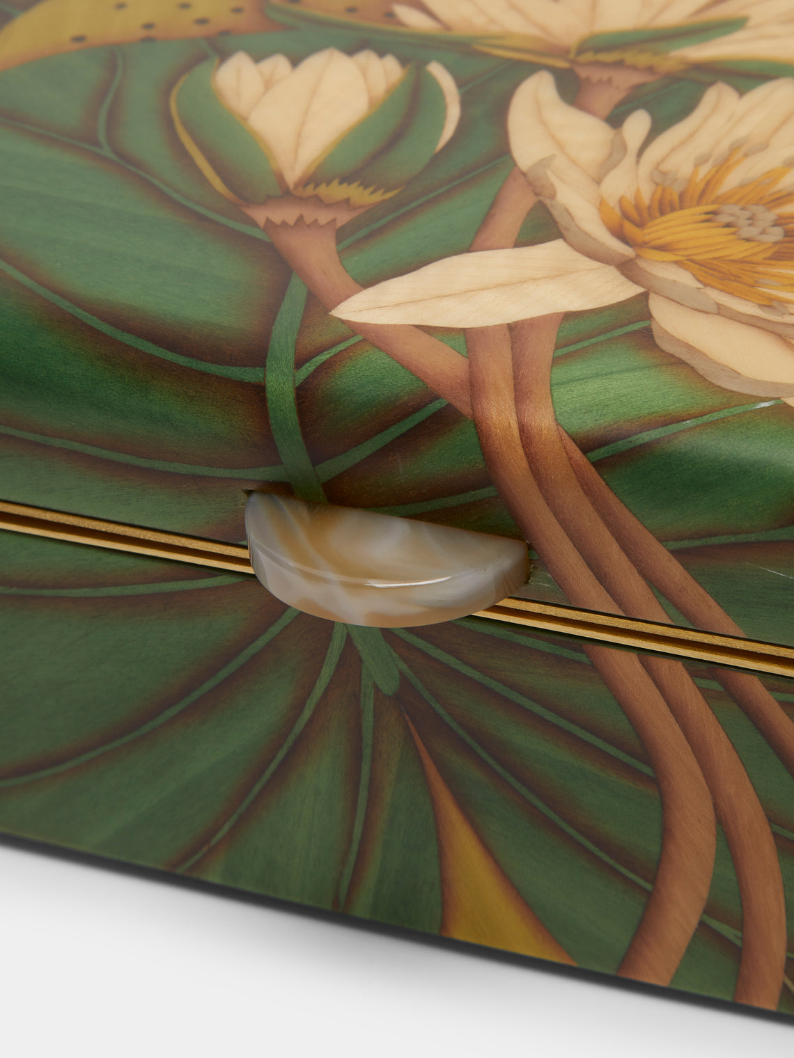 Silvia Furmanovich - Waterlilies Marquetry Wood Box - Green - ABASK