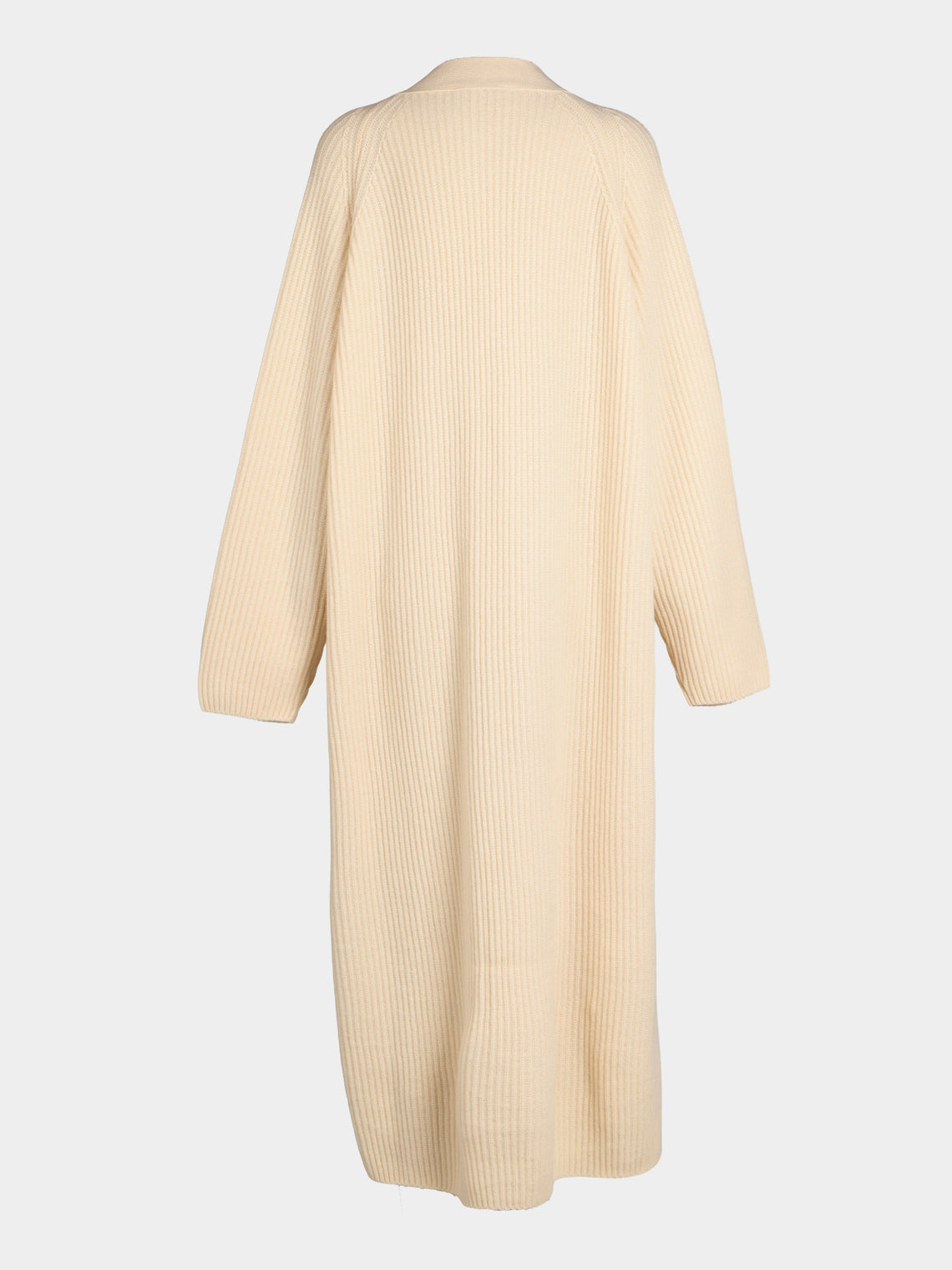 Dusan - Ribbed Wool Long Cardigan | One Size - Ivory - ABASK