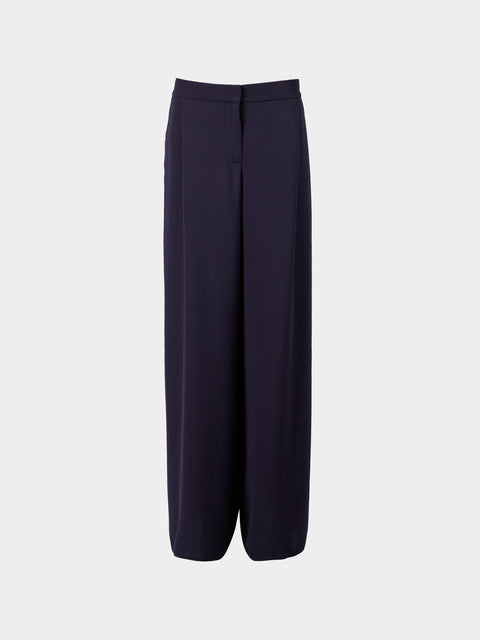 Dusan - Silk Full Trousers | Size: XS - Navy - ABASK - 