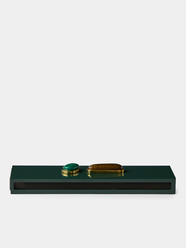 Droulers - Luce Brass and Resin Long Matchbox - Green - ABASK - 