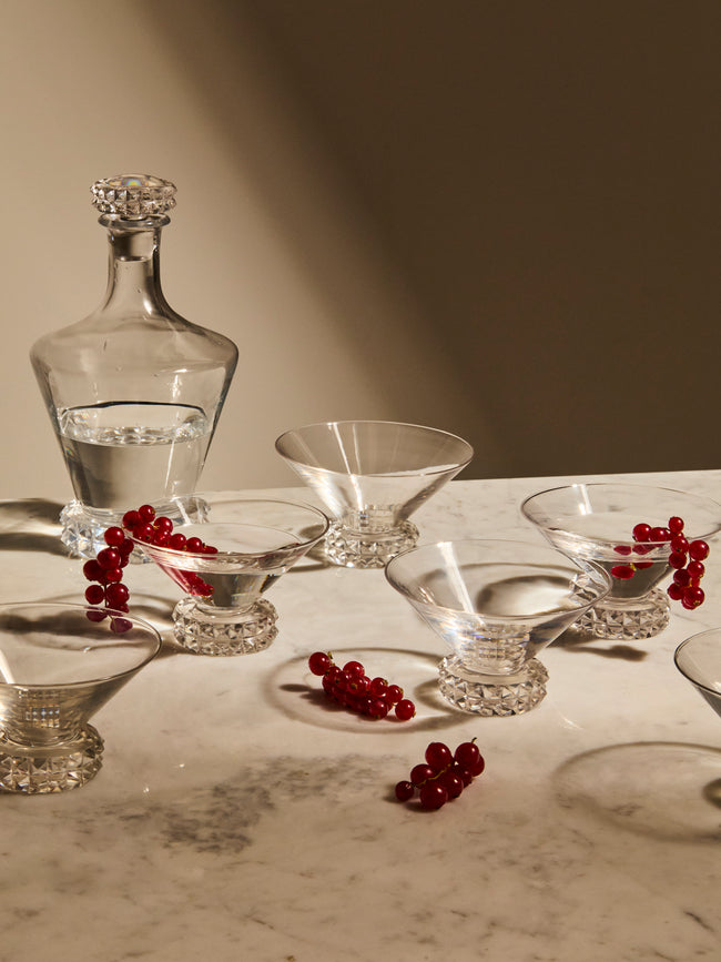 Antique and Vintage - 20th-Century Saint Louis Crystal Carafe with Coupes (Set of 11) - Clear - ABASK