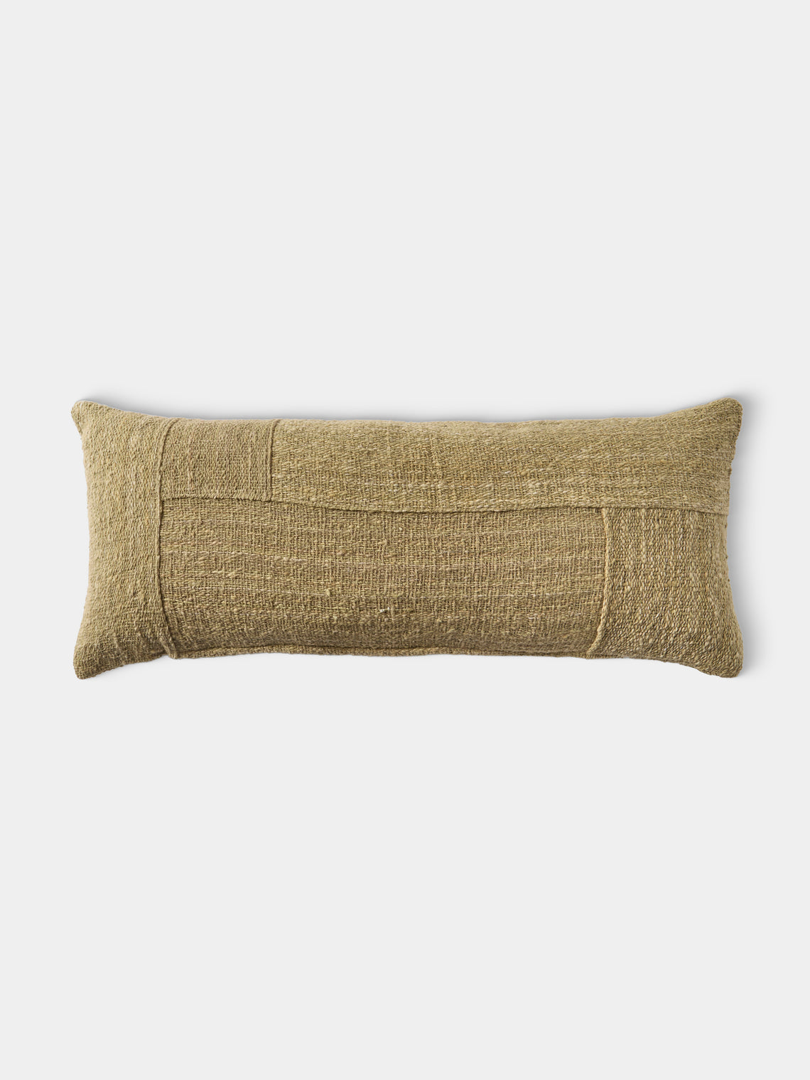 Valentina Hoyos - Hand-Dyed Patchwork Cotton Lumbar Cushion (31.5in/80cm) - Beige - ABASK - 