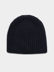 Dusan - Knitted Cashmere Beanie | One Size - Navy - ABASK - 