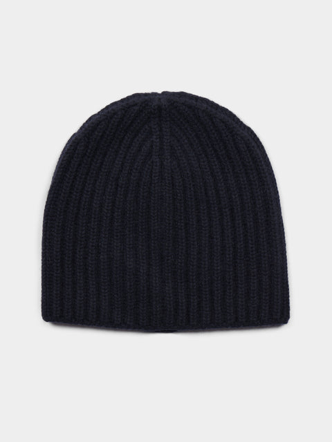 Dusan - Knitted Cashmere Beanie | One Size - Navy - ABASK - 