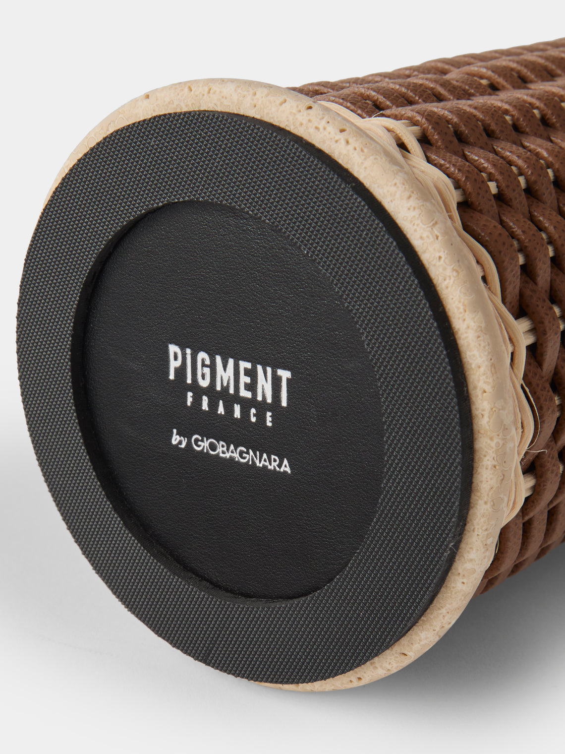 Pigment France - Courbet Leather and Rattan Toilet Brush - Brown - ABASK