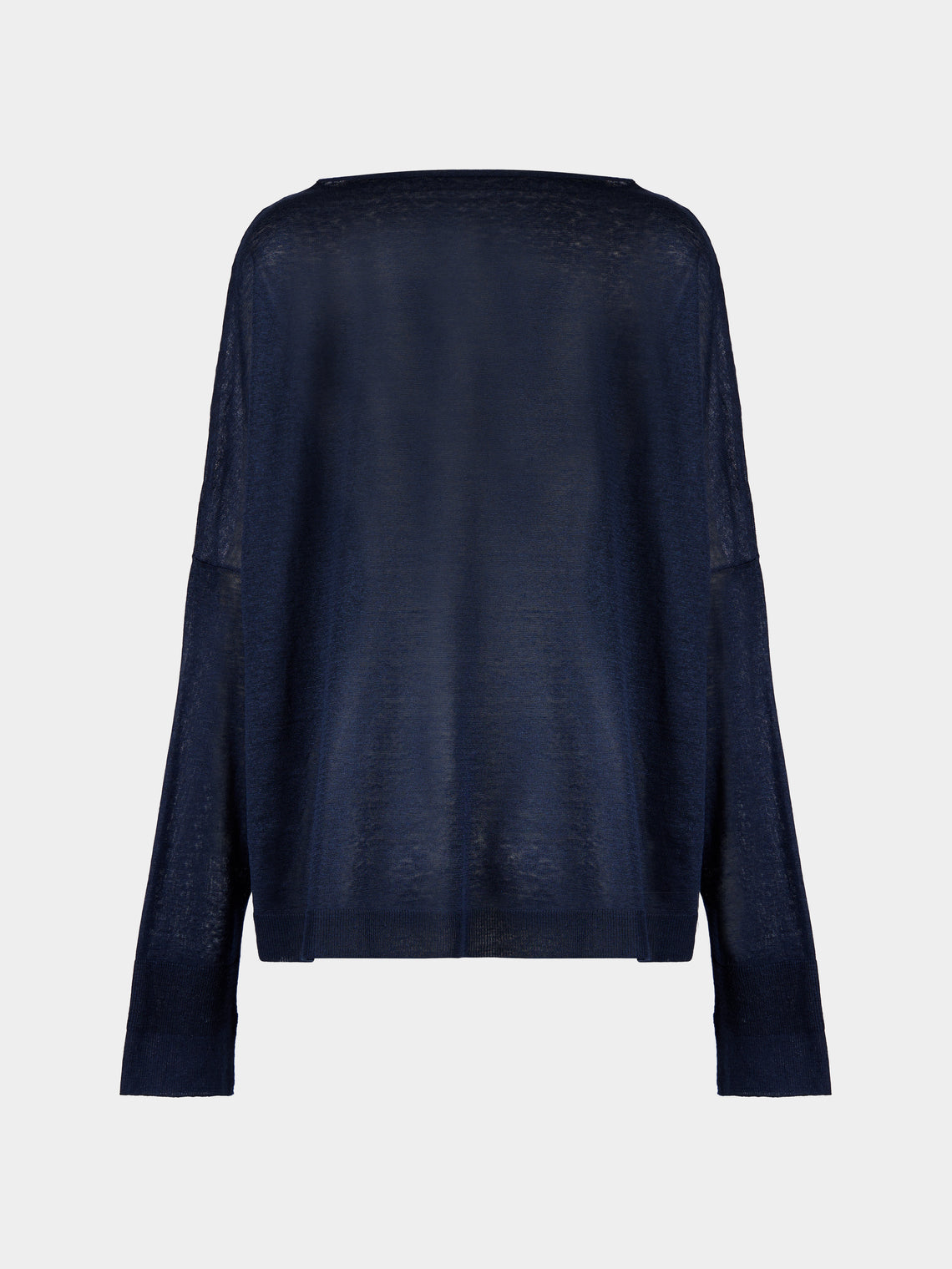 Dusan - Chunky Linen Boat-Neck Sweater | One Size - Navy - ABASK