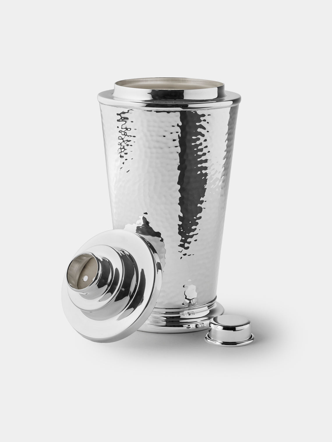Pampaloni - Silver-Plated Hammered Large Cocktail Shaker - Silver - ABASK