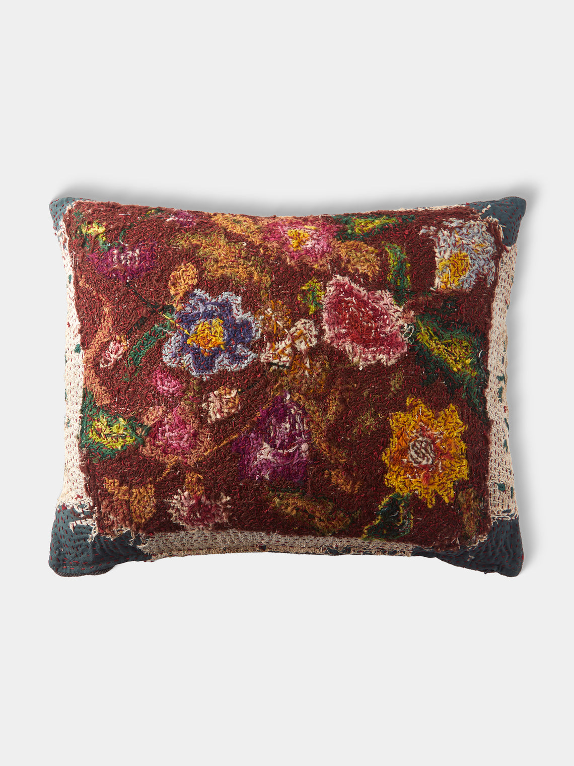 By Walid - 19th-Century French Needlepoint Wool and Linen Cushion (21.5in/55cm) - Multiple - ABASK - 