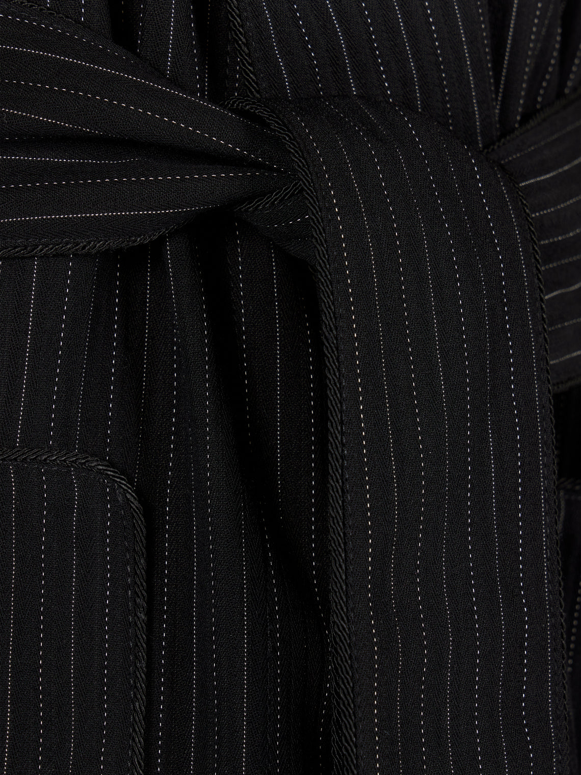 Dorso - The Gessato Wool Robe | Size: S - Black - ABASK