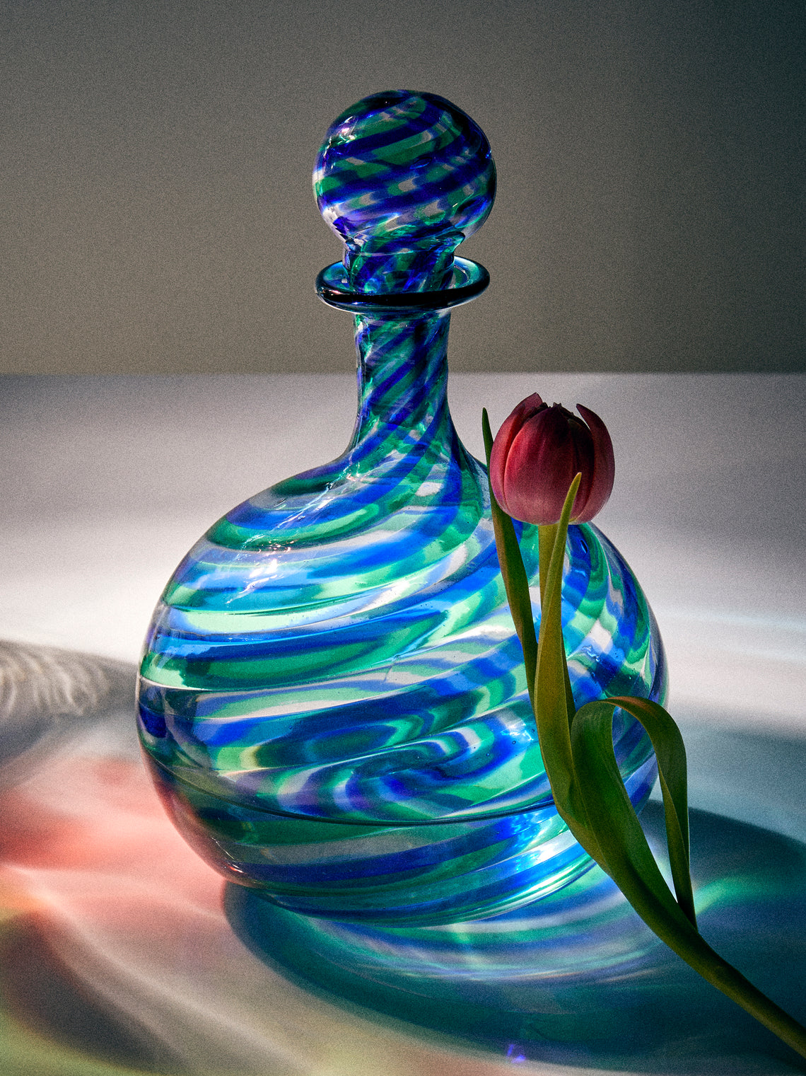 Antique and Vintage - Mid-Century Murano Glass Perfume Bottle - Blue - ABASK