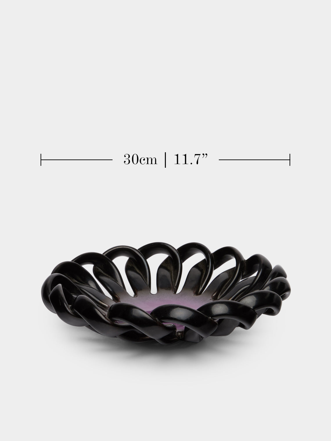 Antique and Vintage - 1950s Vallauris Ceramic Braided Bowl - Purple - ABASK