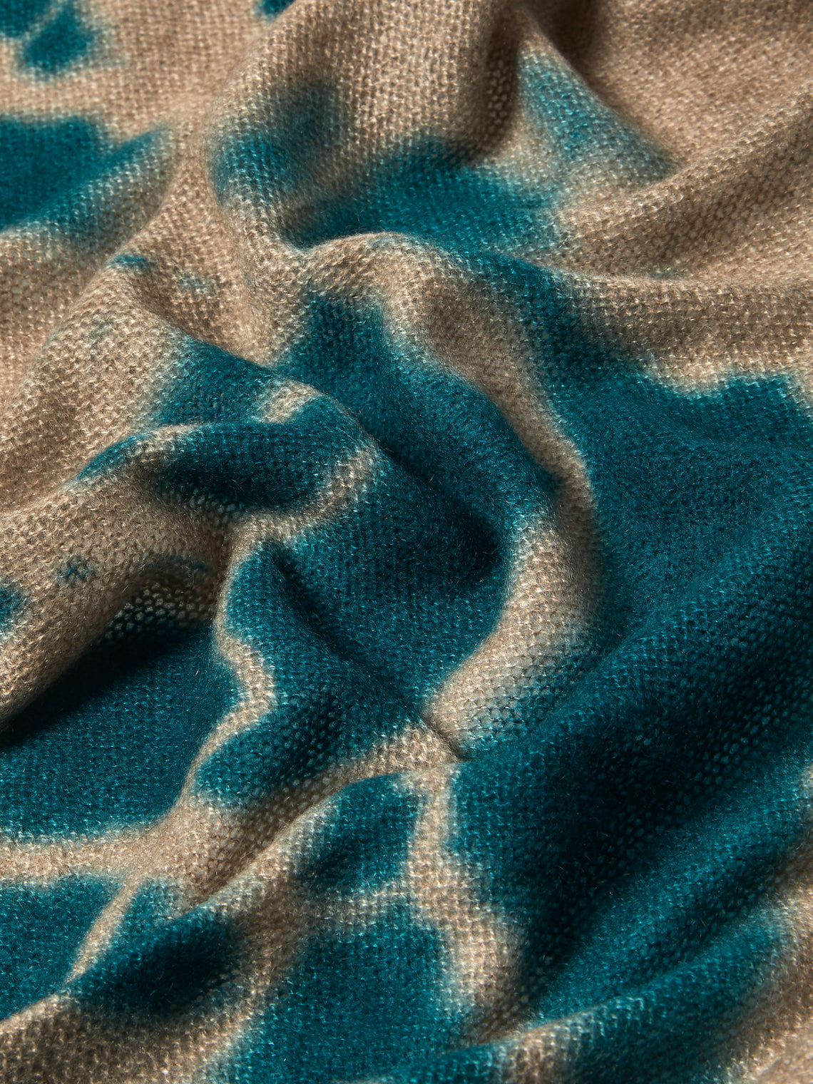 Suzusan - Shibori Cashmere Shawl - Teal - ABASK