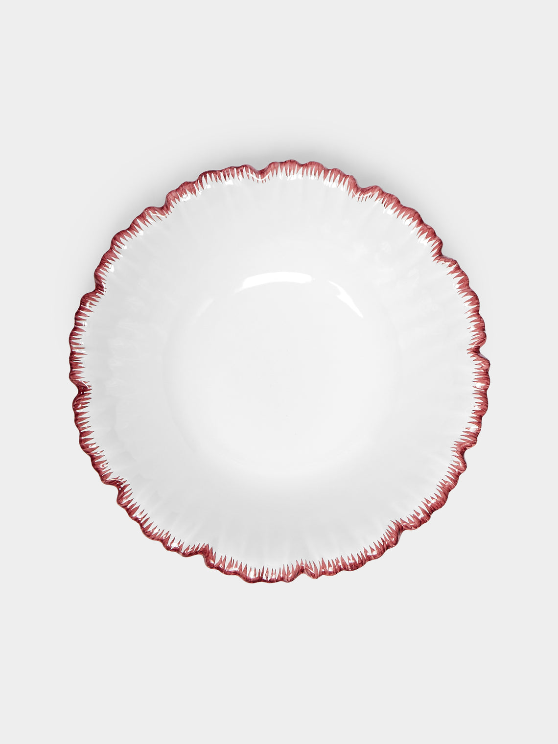 Atelier Soleil - Combed Edge Hand-Painted Ceramic Bowl -  - ABASK