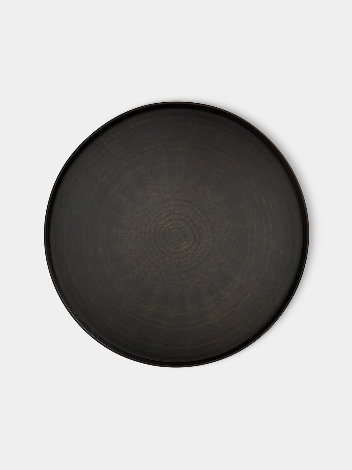 Mori Kougei - Rays Sumi-Urushi Wood Round Tray (11in/28cm) - Black - ABASK - 
