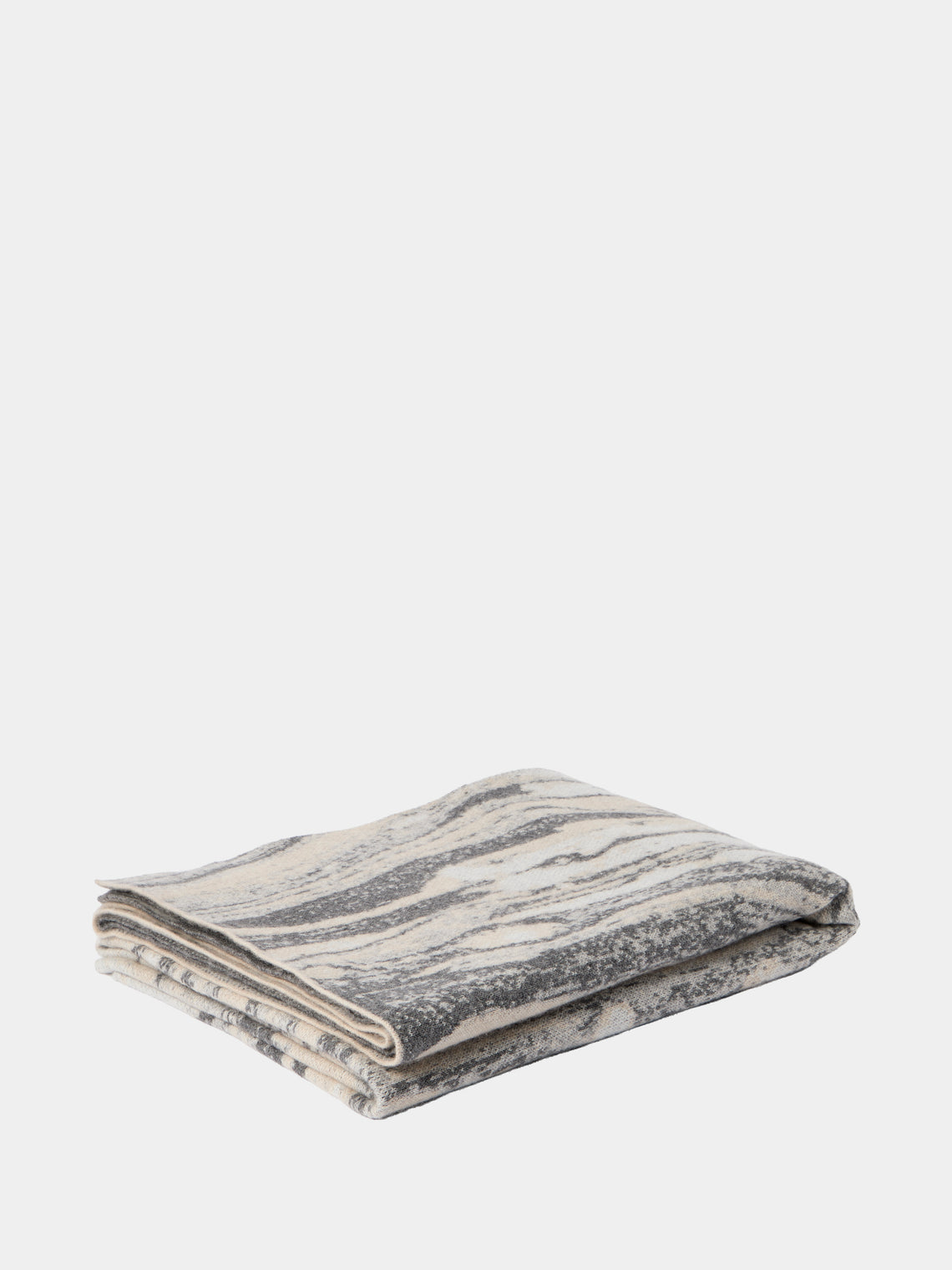 Saved NY - Marble Cashmere Throw (79in/2m) - Blue - ABASK