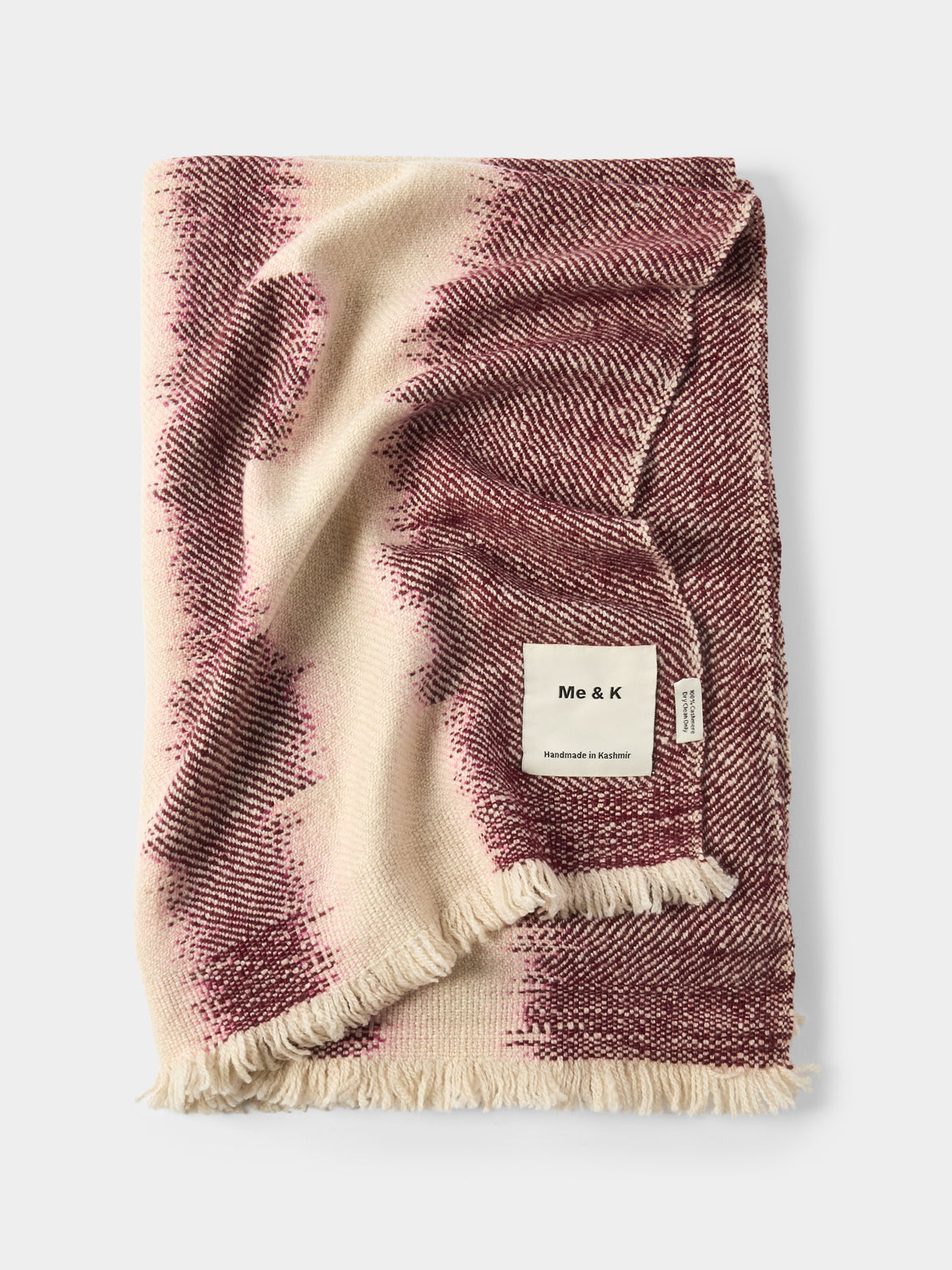 Me & K - Retro Ikat Cashmere Throw (69in/1.75m) - Red - ABASK